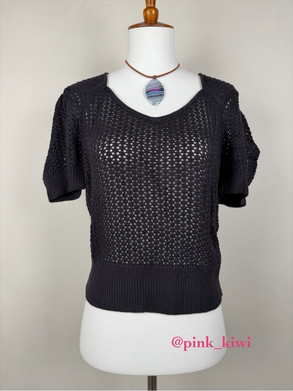 7 For All Mankind Sweetheart Short Sleeve Sweater Top